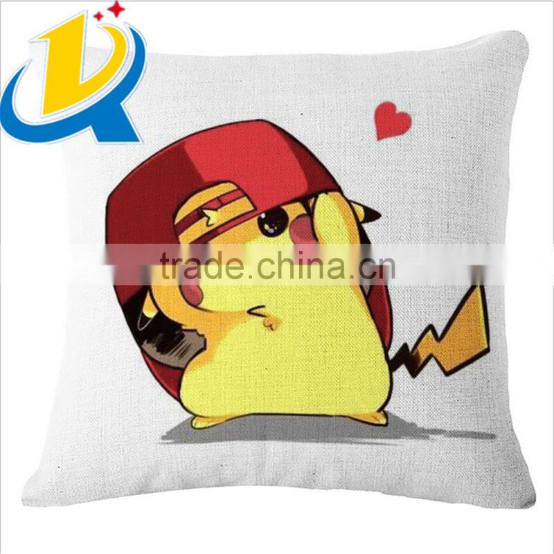 Free sample high quality 45*45cm Pokemon pillow case with Pikachu