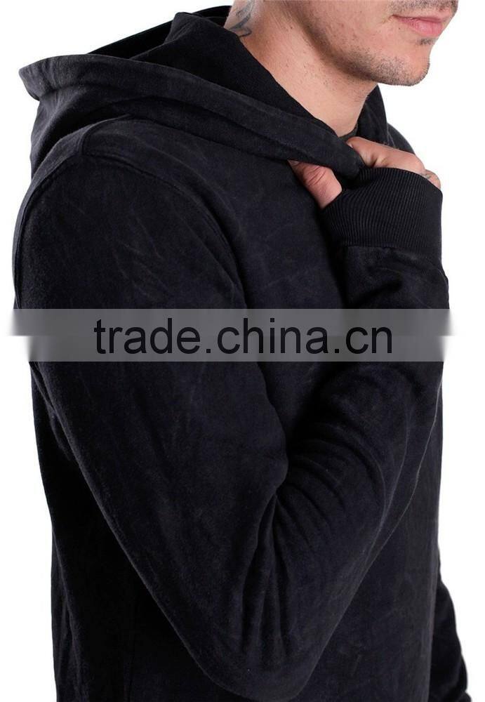Bulk black fashion extra long thick hoodie tall hoodies