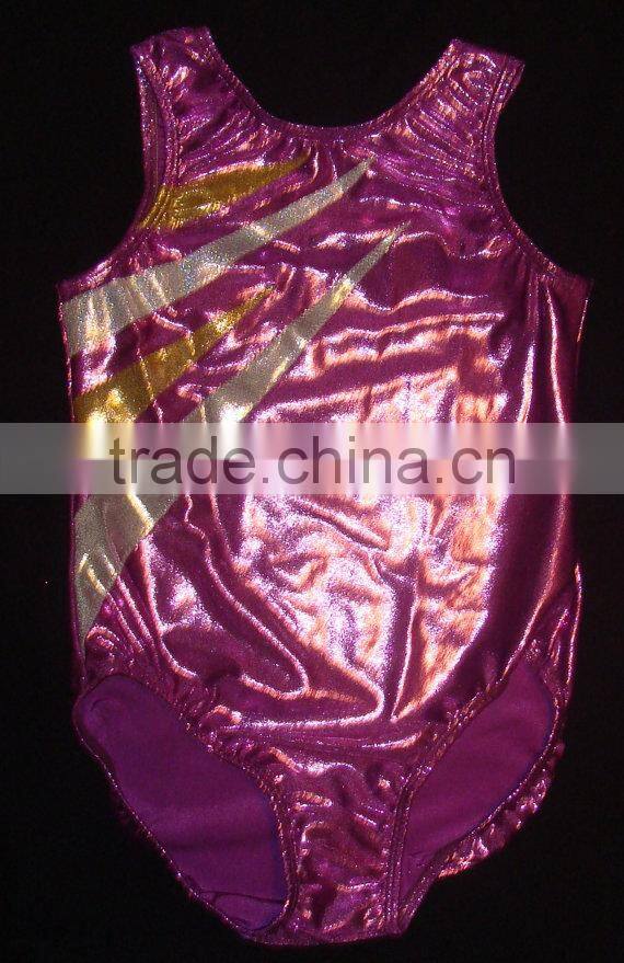 Clearance gymnastics leotards girls Lilac mystique with gold and silver slashes
