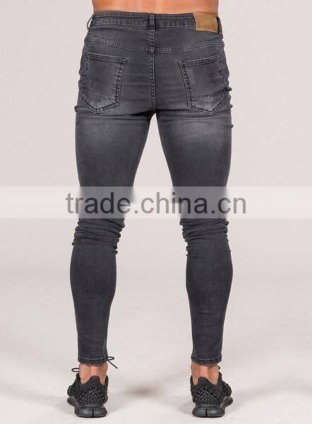Hot sale mens ripped jeans high quality denim jeans OEM skinny jeans