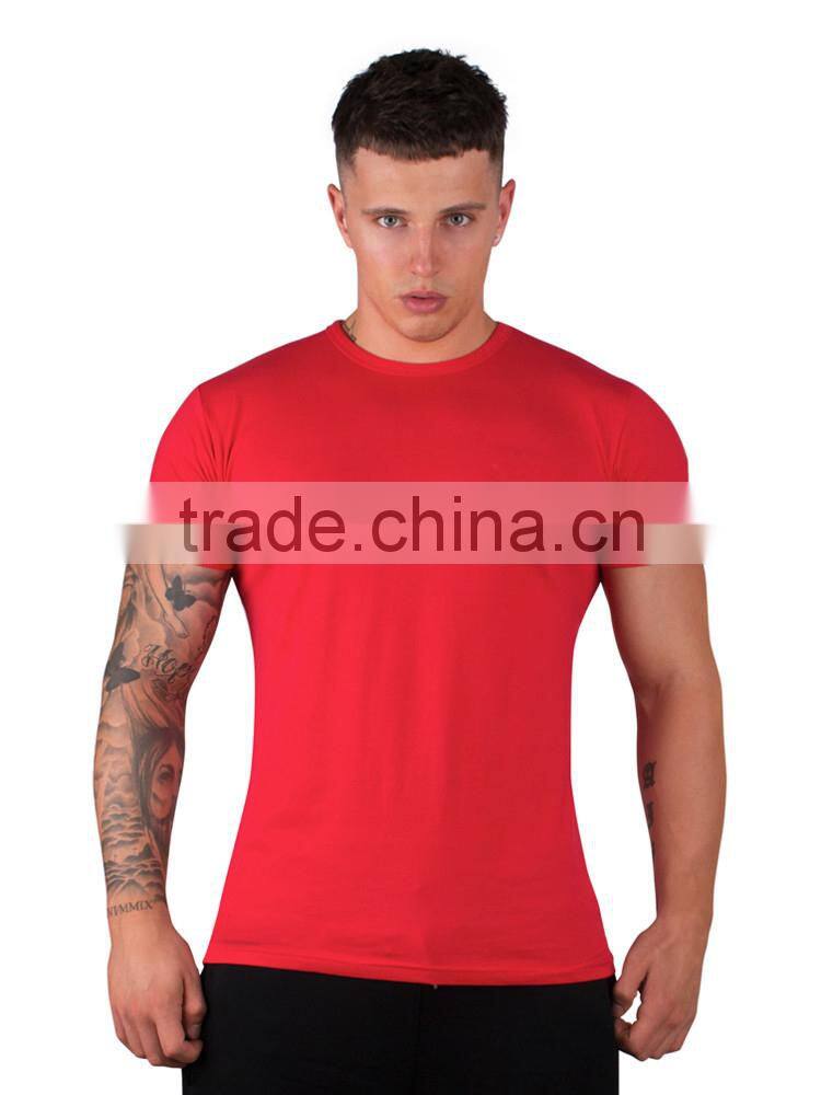 95cotton 5spandex muscle mens tight fit t shirt