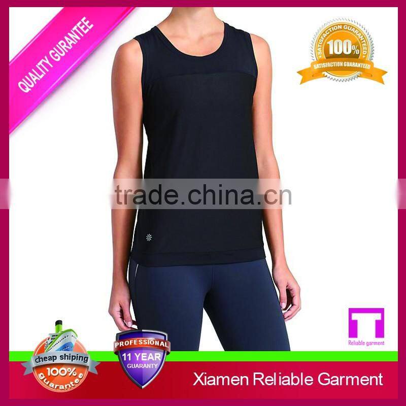 High quality fitness wholesale plain white stripe sport tank top
