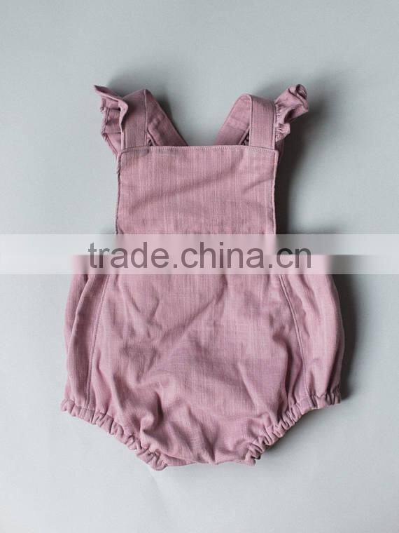 Boutique Summer Newborn Baby Clothes Stripes Cotton Wholesale Backless Girl Romper