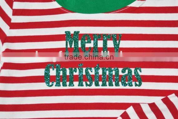 Newborn Baby Christmas pajamas red and white stripe Set unique boy or girl names monogram personalized sleepwear