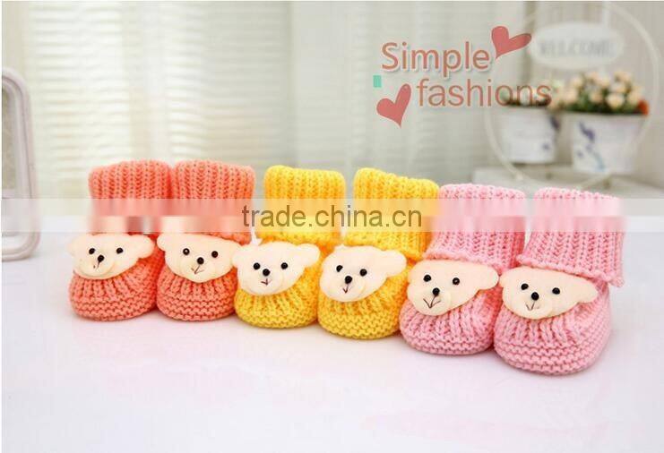 Fashion knitting wool baby shoes crochet casual baby shoes