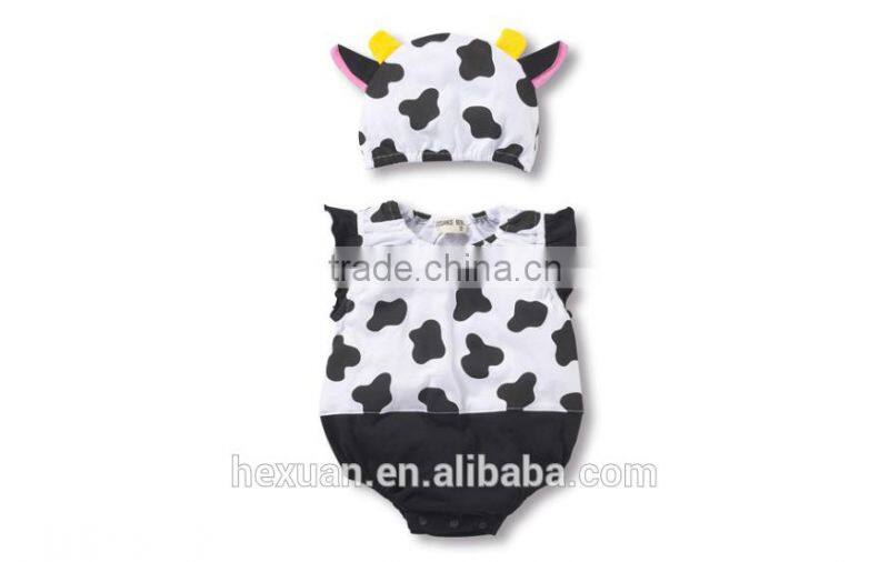cute printed cotton short sleeve baby boy clothes set romper
