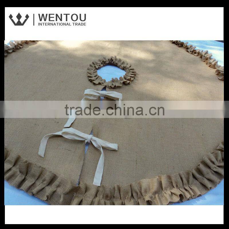 New Style Wholesale Rounded Burlap Christmas Tree Skirt