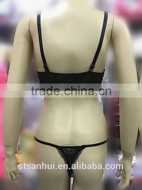 Fashion women top hot selling transparent lace lingerie from Shantou Sanhui factory