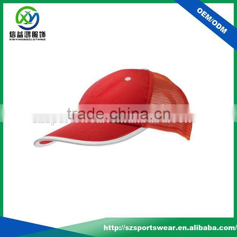 2016 High quality orange Color Mesh fabric sports Cap /baseball cap with your own logo design