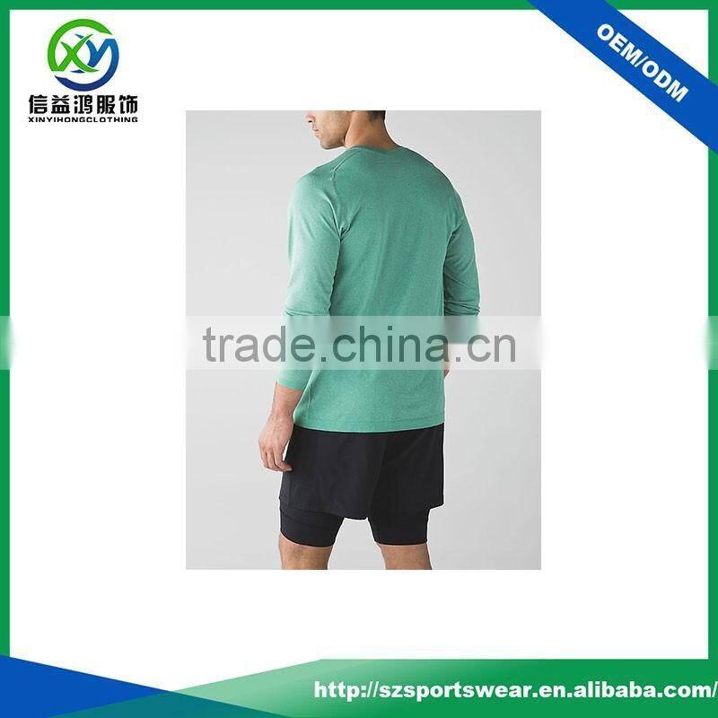 2017 Latest design mens long sleeve dry fit anti-UV gym t shirt / fishing shirt / compression shirt