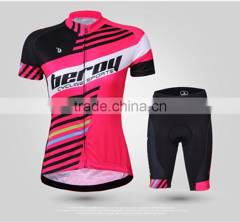 BEROY Coolmax Compression Bicycle Cycling Clothing, Women Cycling Short Jersey Set