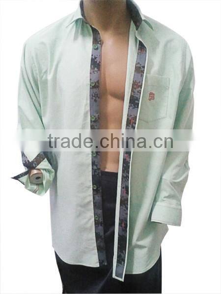 custom army style contrast color oxford shirt