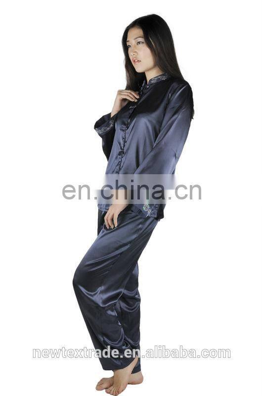 2015 Spring&Autumn women chinese satin pajamas