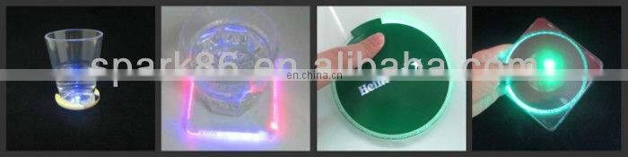 led thin coaster light,led flashing glass coster,led coaster