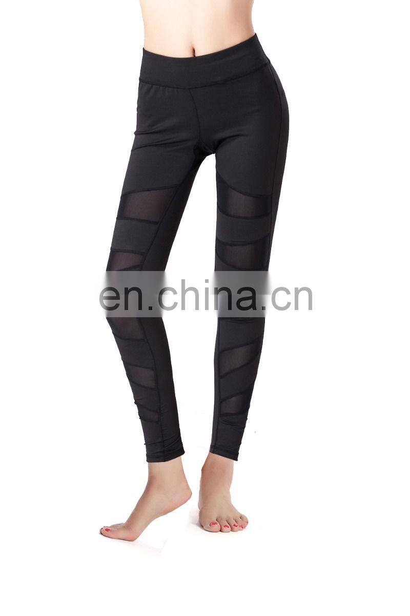 2016 mesh women blank yoga pants dry fit fitness clothing guangzhou oem factory