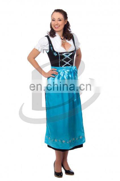 2017 Women Custom Cotton Polyester Trachten long Dirndl Octoberfest Dirndl Austria (Traditional Garme (Oktoberfest Dirndls)