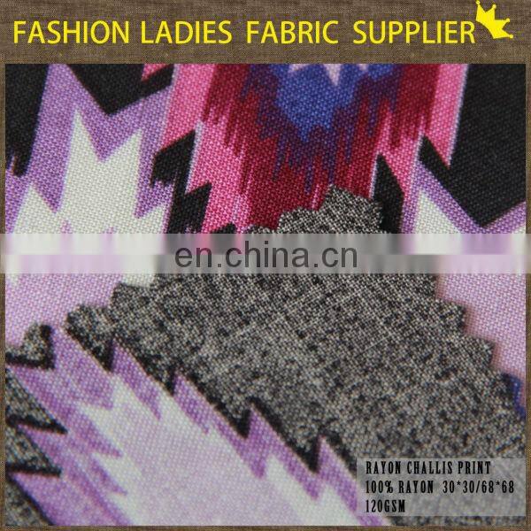 womens rayon clothing challis new design rayon viscose challis fabric soft 100% rayon challie fabric