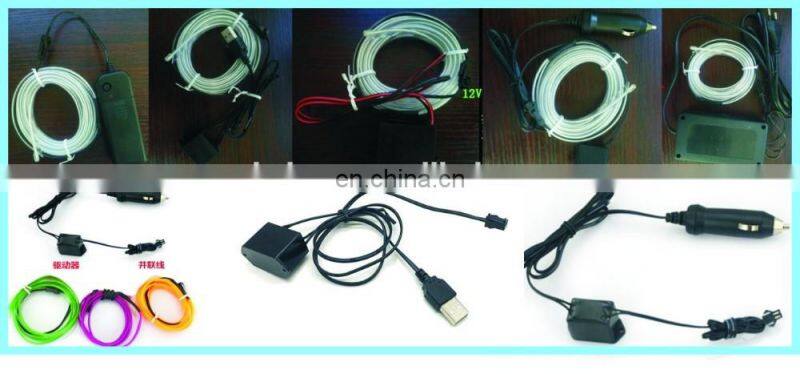 2018 Car EL Wire 10 Color selected 3M 2AA battery inverter decor Led thread sticker indoor decals accessory Flexible Neon Light