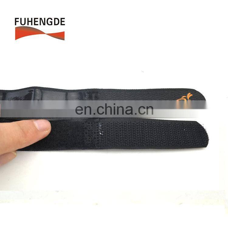 Plastic buckle elastic hook and loop strap with silicon rubber