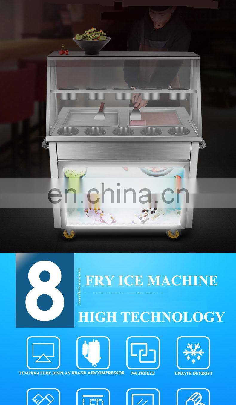 Electrical  Double flat Pans Thailand Roll Fried Ice Cream Machine / Ice Cream Cold Plate / Fry Ice Cream Machine