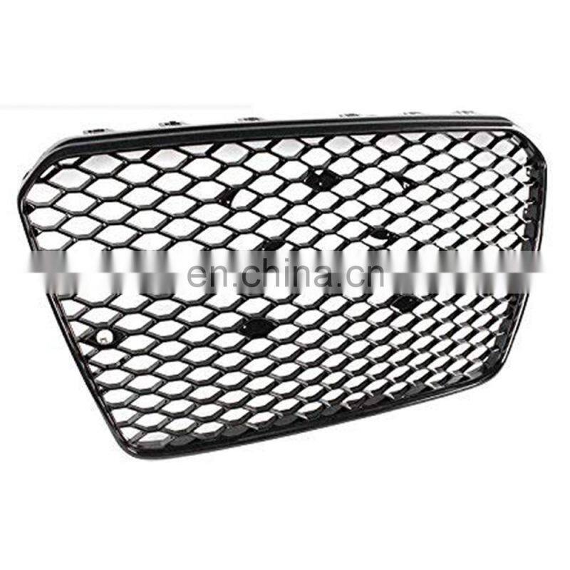 Honeycomb Center Grill Gloss Black Grille RS5 Style Fit 2013-2016 for Audi A5 S5