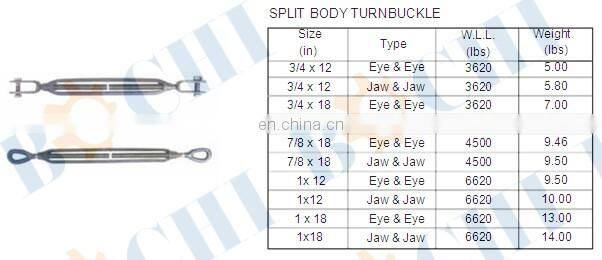 US Rigging Split Body Turnbuckle DIN1480
