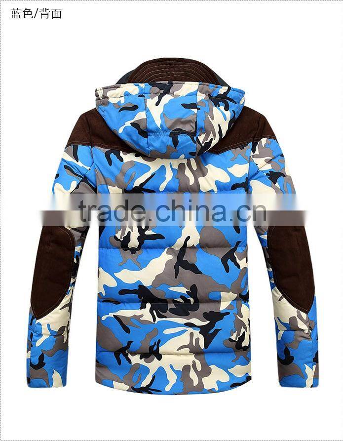 High Quality Soft Men Fashion Camo Down Jacket for Man