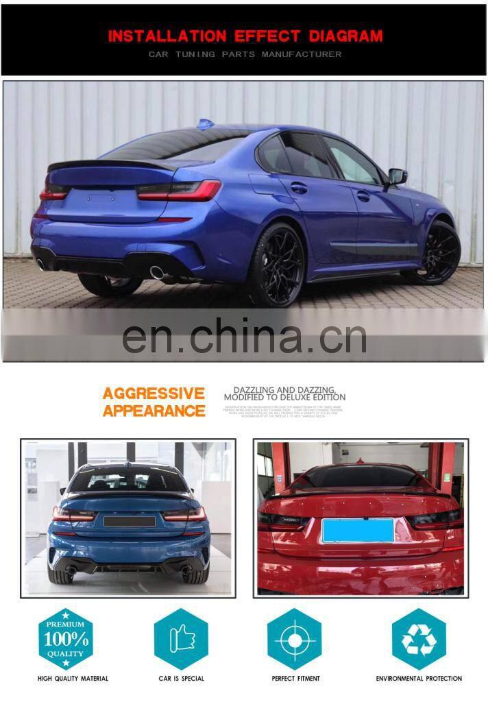 ABS Gloss Black painted rear trunk wing spoiler for BMW 3 Series G20 G28 2019-2020