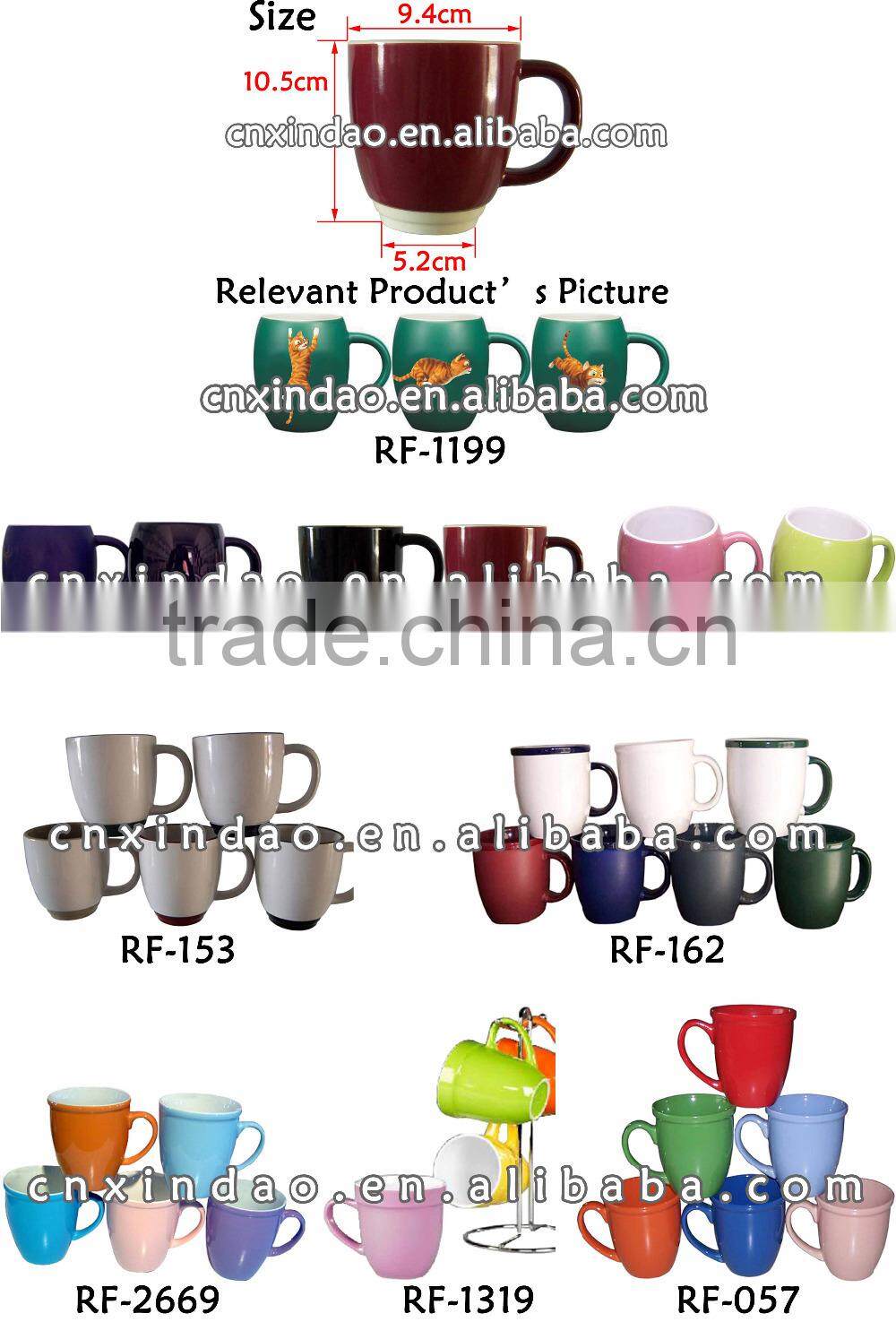 Hot Sale Assorted Colored Belly Shape Personalized Porcelain Promotion Fruit Juice Cup for Gift