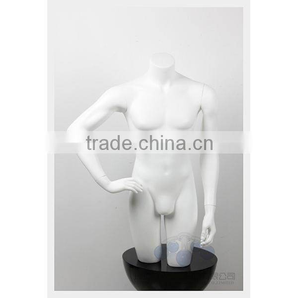 Fiberglass upper-body men mannequin for clothing shop