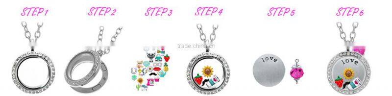 gold pendant 30mm screw top wedding rock crystal lockets pendant necklace