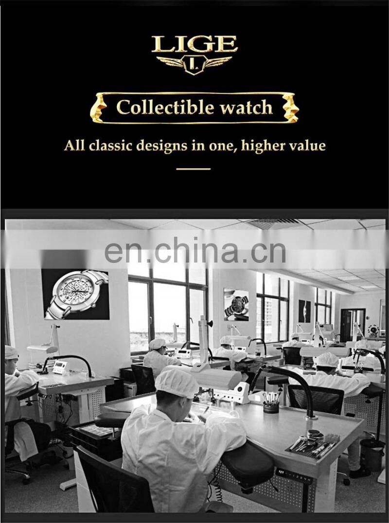 LIGE 8925 Mens Watches Square Digital Sports Quartz Wrist Watch for Men Waterproof wrist watches hands