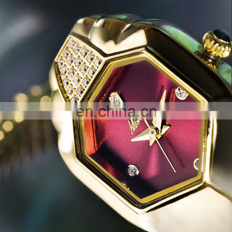MissFox 2809 Iced Out Watch for women Luxury Brand Blue Dial Fashion quartz watches women