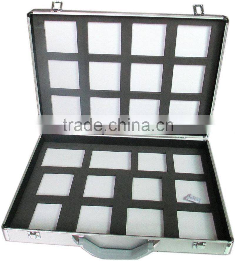 aluminum frame floating display case/stone sample case