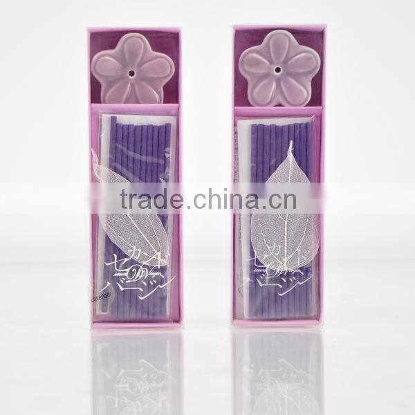 Aroma incense sticks/ incense sticks with ceramic tray, leaf specimen