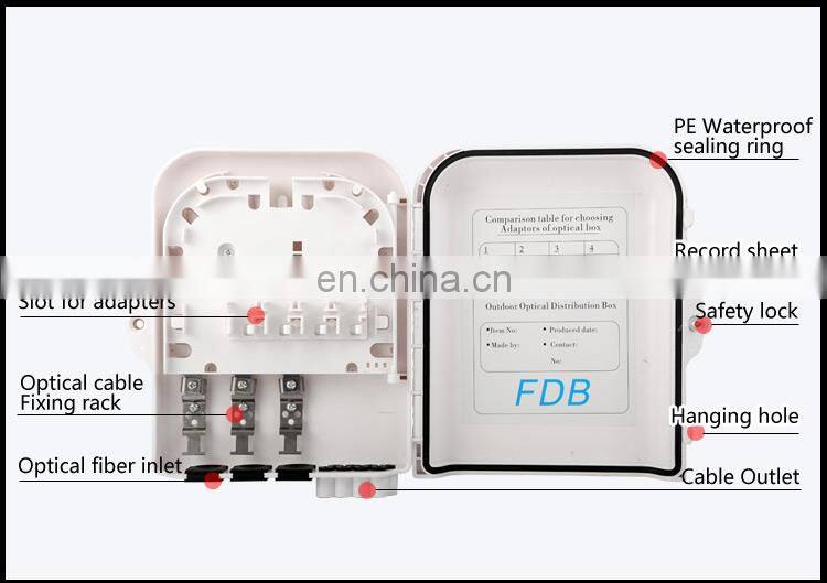 IP65 8 core CTO white nap ftth fiber distribution box PLC splitter box