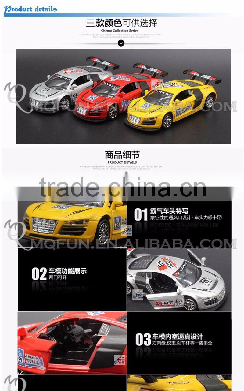 Mini Qute 1:32 kid Die Cast pull back alloy music luxury racing car vehicle model car electronic educational toy NO.MQ 0535C