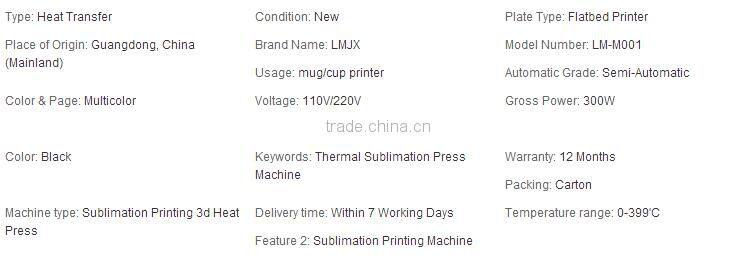 Hot selling CE standard digital mug heat press machine/printing machine