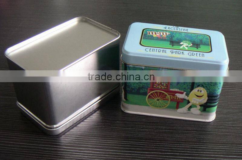 rectangle tea tin box