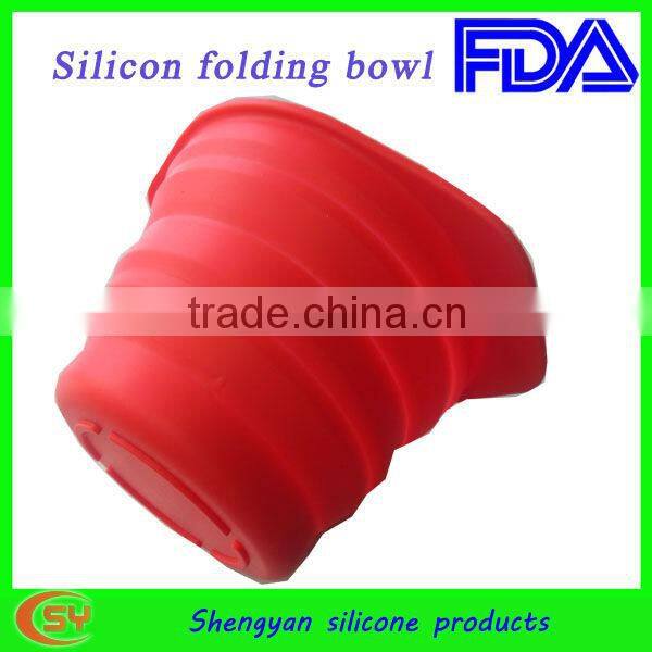 Unbreakable folding silicon drinking dog bowl
