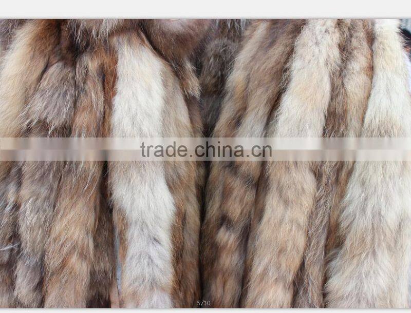 Natural Color Garment real raccoon Fur collar , Customized in length