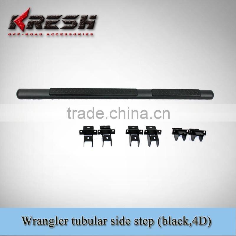 Hot sale chrome and black Wrangler jk tubular black 2 door side step for 2007-2015JK