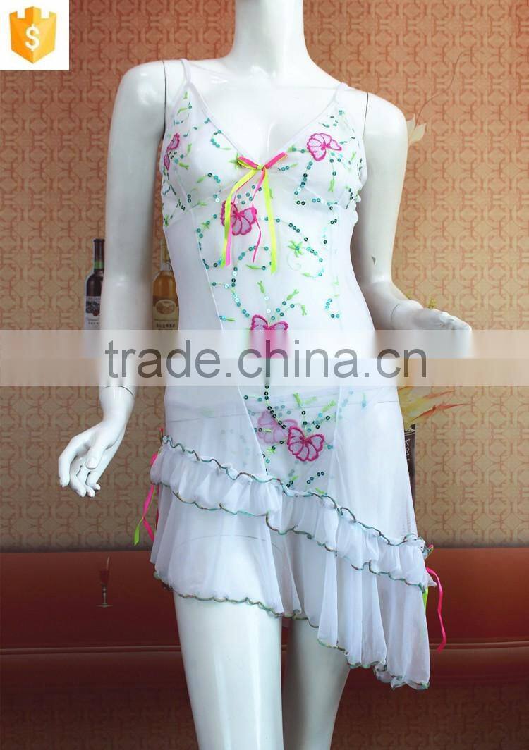 Mature sexy lingerie,white sexy satin lady lingerie