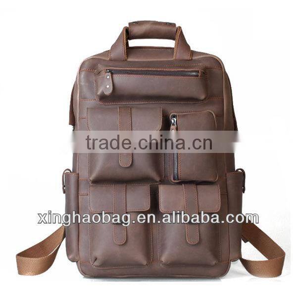 2014 fashion vintage cowhide leather backpack bag for wholesale