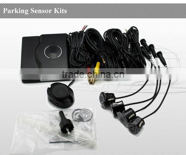 Reverse parking system compatible with car monitor backup radar with 4 sensors