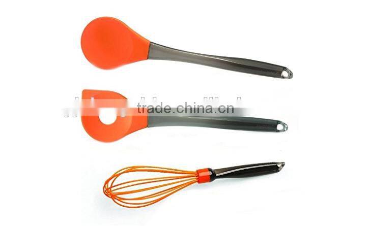 2016 Hot Sale High quality Food Grade Colorful Silicone Solid Spoon Cooking Utensils