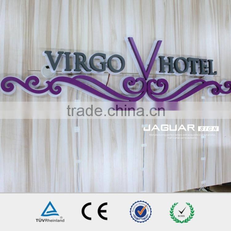 Shop decorative waterproof frontlit / backlit advertising baking finish acrylic led letters sign and alphabet numbers