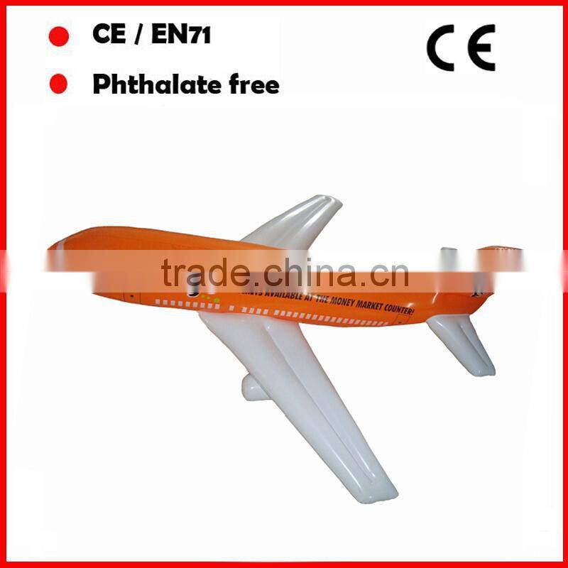 PVC promotional toys inflatable airplane model with custom printing and size