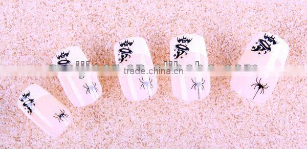 2016 Halloween fingernail false nail tips festival flamming scary nails