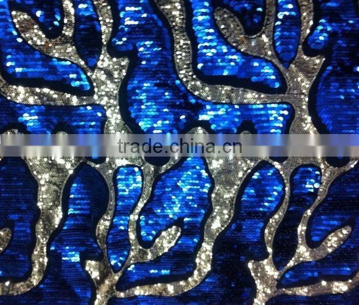 2015 fashionable sequin spangle embroidery fabrics